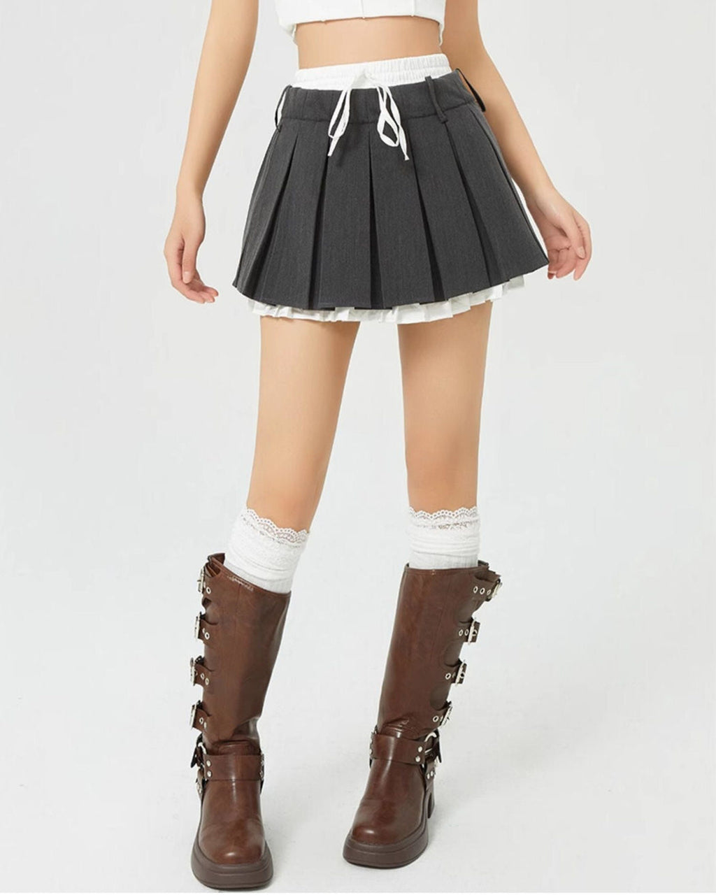 Preppy Layered Mini Skirt