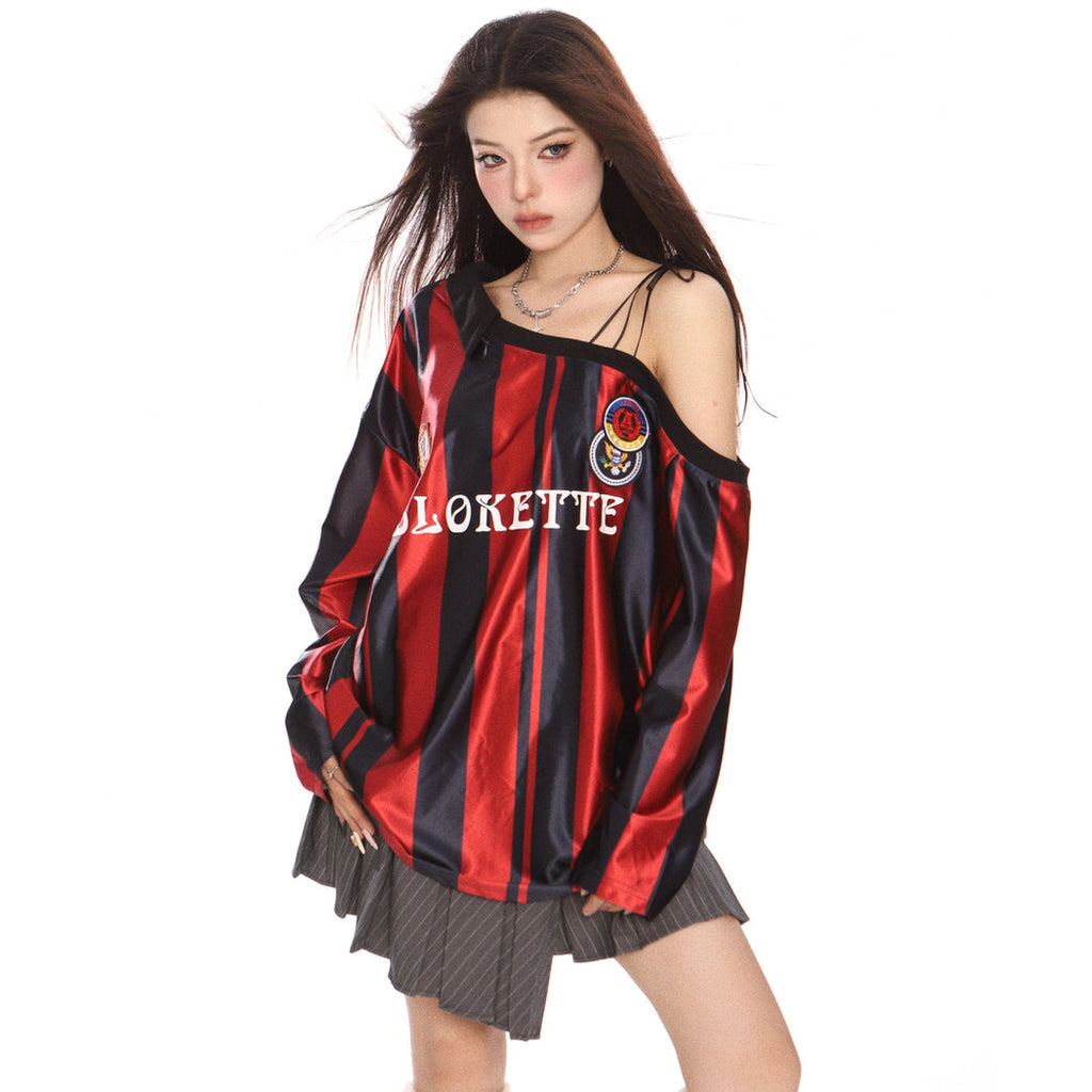 Blokette Striped Off-Shoulder Jersey