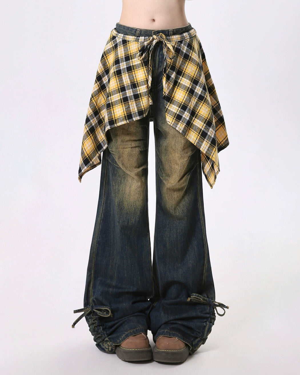 Teenage Drama Shirt-Tied Baggy Jeans