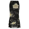 Midnight Bloom Mesh Midi Skirt