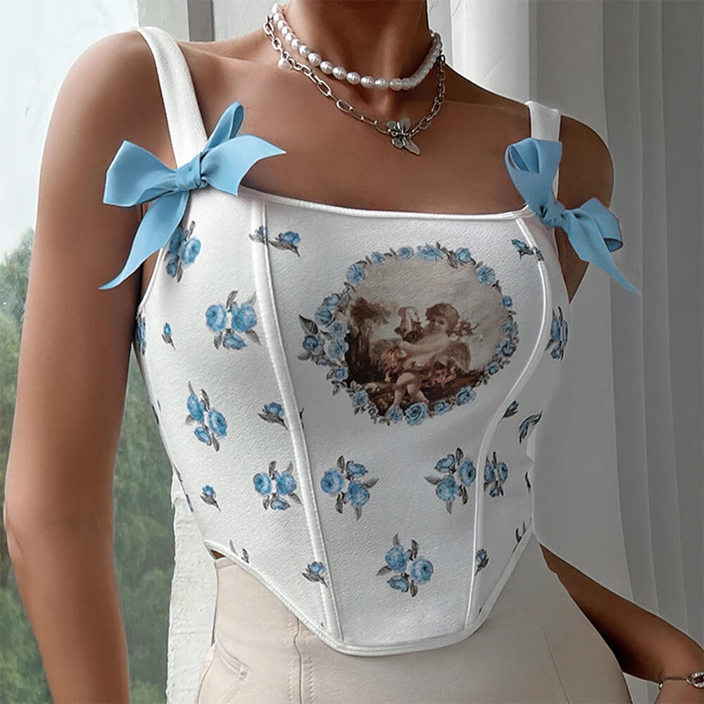 Angelcore Bow Straps Corset