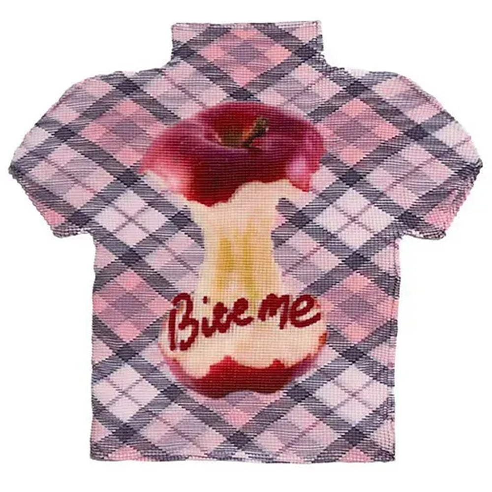 Apple Core Print Y2K Baby Tee