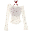 Balletcore Aesthetic Bow Mesh Top