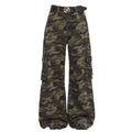 Camo Wide-Leg Cargo Pants