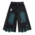 Cat Print Denim Shorts