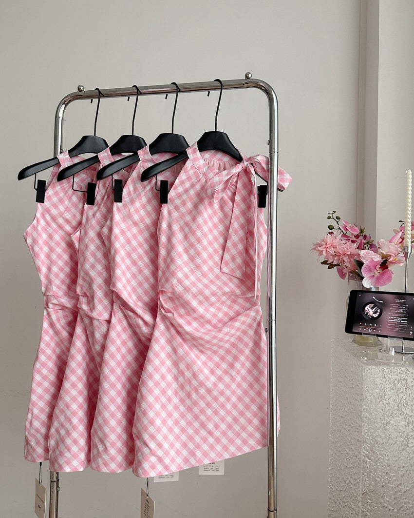 Cottagecore Gingham Picnic Dress