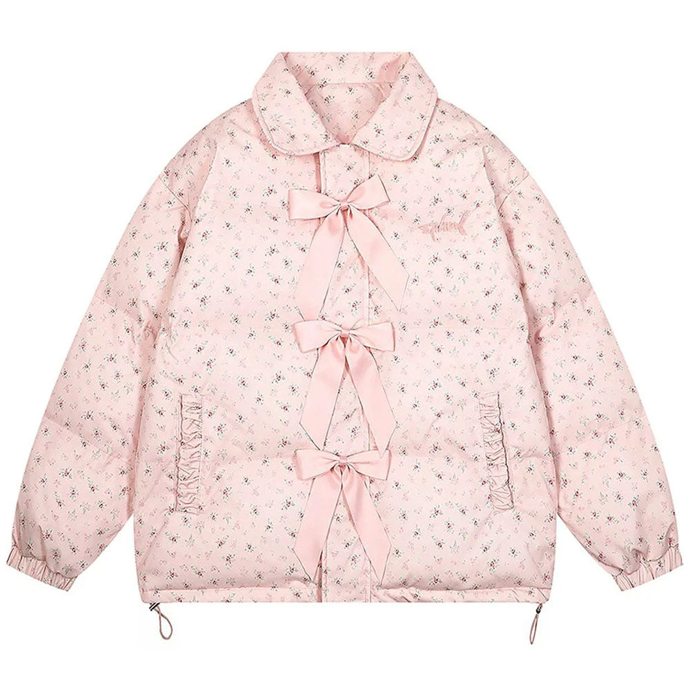 Cottagecore Cream Floral Padded Jacket