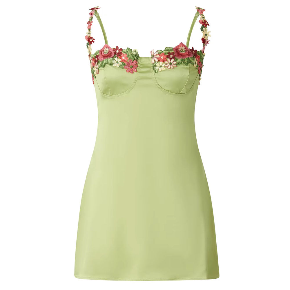 Fairycore Floral Embroidery Slip Dress