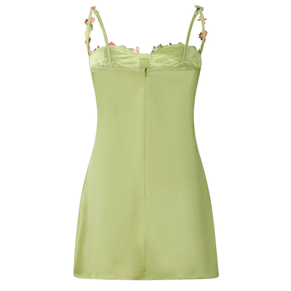 Fairycore Floral Embroidery Slip Dress