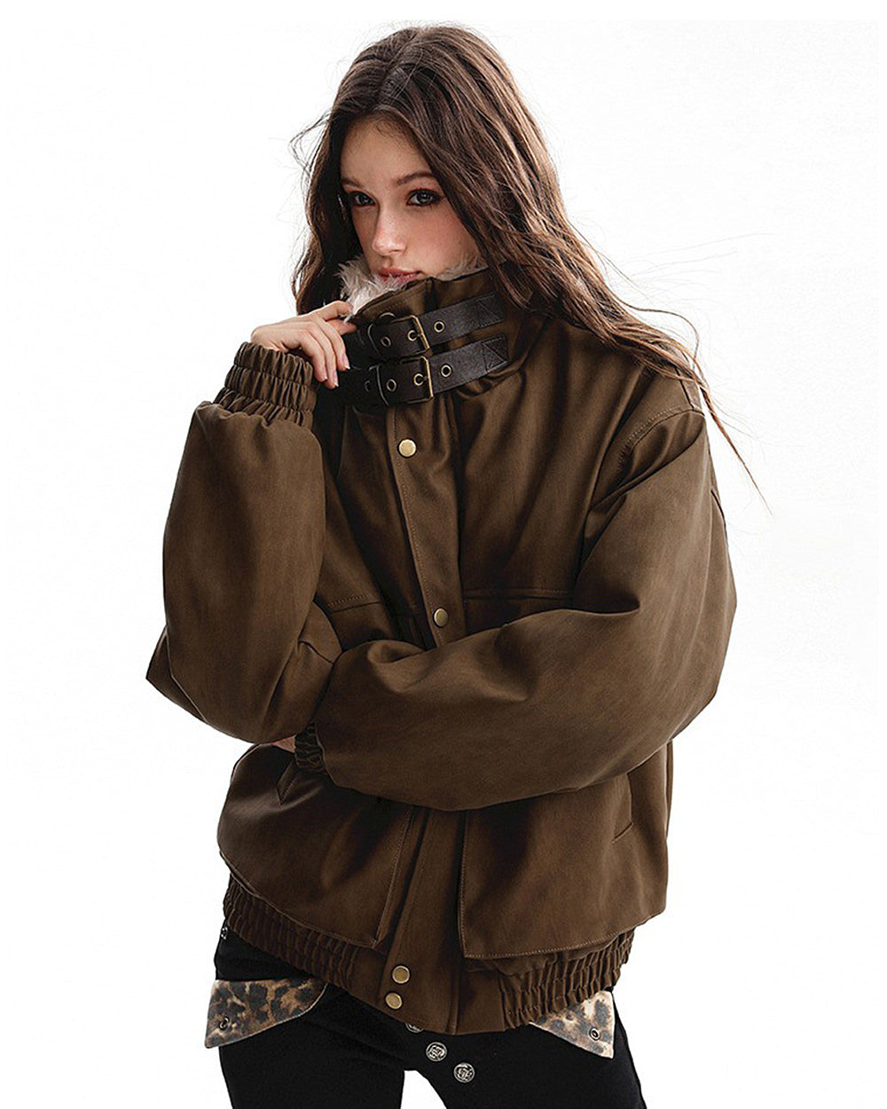 Drama Alert Faux Fur Aviator Jacket