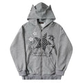 Grunge Cut-Out Shoulder Sweatshirt