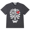 Grunge Skeleton Heart Print T-Shirt