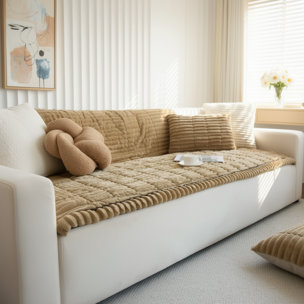Ultra Plush Sofa Bedding Couch Slipcover lifestyle photo