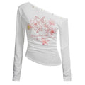 Hibiscus Flower One-Shoulder Top