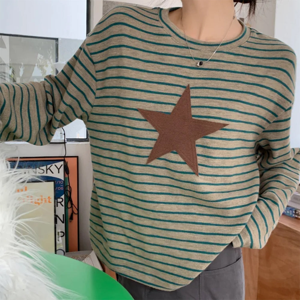 Indie Kid Star Striped Long Tee