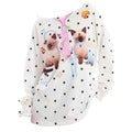 Kitten Print Star Long Sleeve Top