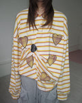Patchwork Rugby Striped Long Sleeve Top