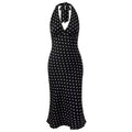 French Summer Polka Dot Halter Dress