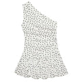 Polka Dot One Shoulder Ruffle Top