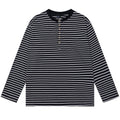 Relaxed Striped Button Up Long Sleeve Top