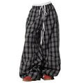 Skater Girl Plaid Wide Leg Pants