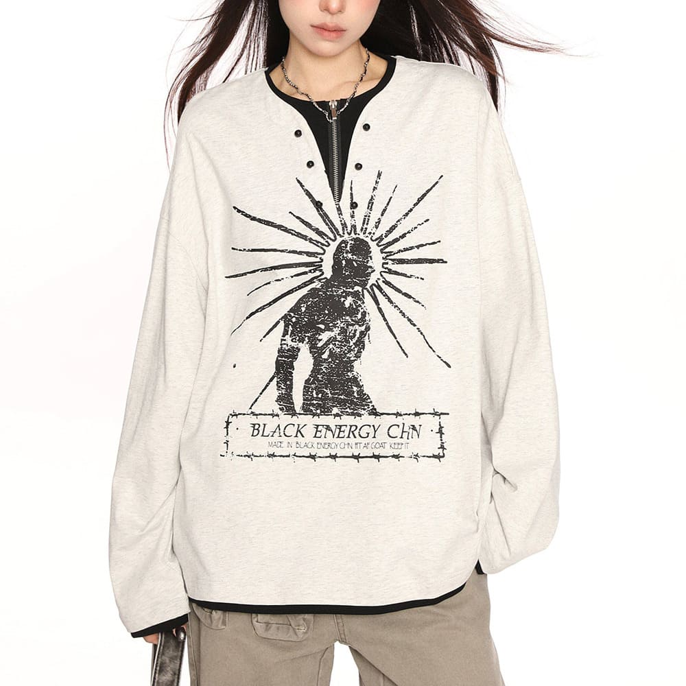 Sunburst Print Top