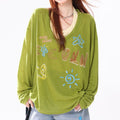 Whimsical Doodle Graphic Sweatshirt