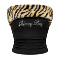 Y2K Fur Trim Tube Top