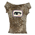 Y2K Leopard Eye Print Bandeau Top
