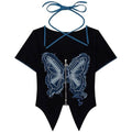 Y2K Butterfly Cutout Top