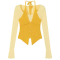 Springtime Layered Halter Knit Top